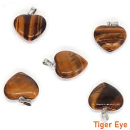 10PC/Set Love Heart Shaped Pendant Natural Stone Rose Quartz Crystal Turquoise Tiger Eye Aventurine Jewelry Making Necklace 20mm