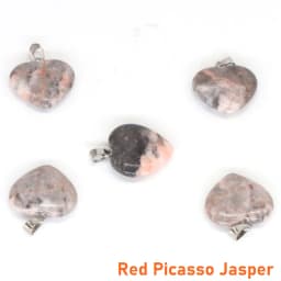 10PC/Set Love Heart Shaped Pendant Natural Stone Rose Quartz Crystal Turquoise Tiger Eye Aventurine Jewelry Making Necklace 20mm