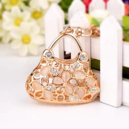 Metal Luxury Bag Keychain Leather Bag Shape Woman's High -end Charm Decoration Supports A Seal Leopard Leather Bag