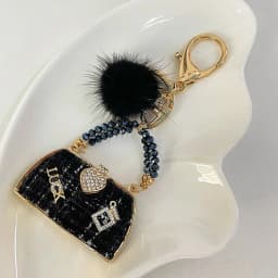 Metal Luxury Bag Keychain Leather Bag Shape Woman's High -end Charm Decoration Supports A Seal Leopard Leather Bag