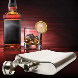LMETJMA 7oz Hip Flask Set Stainless Steel Hip Flask With Funnel Drinking Cup Portable Hip Flask for Whiskey Liquor Wine KC0138