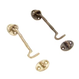 Antique Bronze Hook and Eye Latch Cabin Hook and Eye Brass Heavy Duty Cabinet Latches for Door Gate Window Closet Shed 11cm