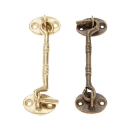 Antique Bronze Hook and Eye Latch Cabin Hook and Eye Brass Heavy Duty Cabinet Latches for Door Gate Window Closet Shed 11cm