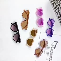 Baby Girls Cute Solid Color Heart Shape Outdoor Sun Protection Sunglasses Children Lovely Acrylic UV400 Sunglasses Kids Glasses