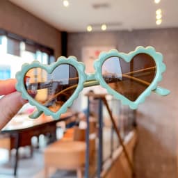 Baby Girls Cute Solid Color Heart Shape Outdoor Sun Protection Sunglasses Children Lovely Acrylic UV400 Sunglasses Kids Glasses