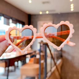 Baby Girls Cute Solid Color Heart Shape Outdoor Sun Protection Sunglasses Children Lovely Acrylic UV400 Sunglasses Kids Glasses