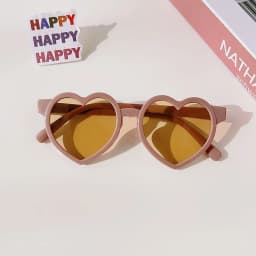 Baby Girls Cute Solid Color Heart Shape Outdoor Sun Protection Sunglasses Children Lovely Acrylic UV400 Sunglasses Kids Glasses
