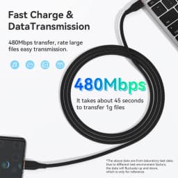 ASOMETECH 2M 60W Fast USB C Cable Type C Cable Fast Charging Data Cord Charger USB Cable C For Samsung S21 S20 A51 Xiaomi Mi 10