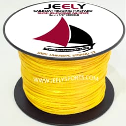 20m 3mm 12 Strands 2000LB UHMWPE Hollow Braid Sailboat Rigging Halyard Towing Winch Rope