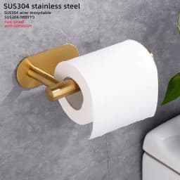 Adhesive Punch-free Toilet Roll Paper Towel Holder Organizer Wall Mount Storage Kitchen Bathroom No Drill Tissue Dispenser