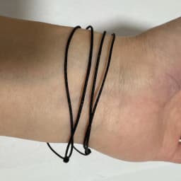 2pcs/set Black Cord Bracelet for Men Adjustable String Bracelets for Women Unisex Adult Black Nylon Cord for Father Day Jewelry