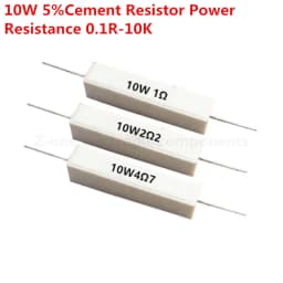 10/pcs 10W 5%Cement Resistor Power Resistance 0.1 ~ 10K 0.1R 0.5R 10R 50R 0.22 0.33 0.5 1 2 5 8 10 15 20 25 30 100 1K 2K 3K ohm