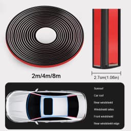 27mm Rubber Car Seals Edge Strip Upgrade T Shaped Sealing Strips for Auto Roof Windshield Sealant Protection Noise Insulation