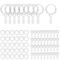110/220pcs/Set Keychain Open Jump Rings Eye Pins Jewelry Making Accessories Kits for DIY Epoxy Resin Key Chain Key Ring Pendants