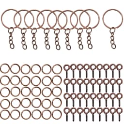 110/220pcs/Set Keychain Open Jump Rings Eye Pins Jewelry Making Accessories Kits for DIY Epoxy Resin Key Chain Key Ring Pendants