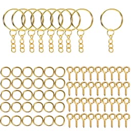 110/220pcs/Set Keychain Open Jump Rings Eye Pins Jewelry Making Accessories Kits for DIY Epoxy Resin Key Chain Key Ring Pendants