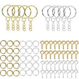 110/220pcs/Set Keychain Open Jump Rings Eye Pins Jewelry Making Accessories Kits for DIY Epoxy Resin Key Chain Key Ring Pendants