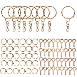 110/220pcs/Set Keychain Open Jump Rings Eye Pins Jewelry Making Accessories Kits for DIY Epoxy Resin Key Chain Key Ring Pendants
