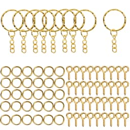 110/220pcs/Set Keychain Open Jump Rings Eye Pins Jewelry Making Accessories Kits for DIY Epoxy Resin Key Chain Key Ring Pendants