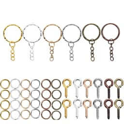 110/220pcs/Set Keychain Open Jump Rings Eye Pins Jewelry Making Accessories Kits for DIY Epoxy Resin Key Chain Key Ring Pendants