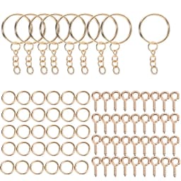 110/220pcs/Set Keychain Open Jump Rings Eye Pins Jewelry Making Accessories Kits for DIY Epoxy Resin Key Chain Key Ring Pendants