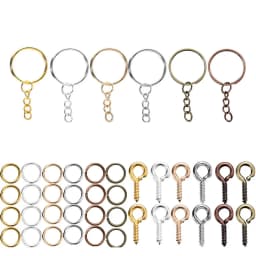 110/220pcs/Set Keychain Open Jump Rings Eye Pins Jewelry Making Accessories Kits for DIY Epoxy Resin Key Chain Key Ring Pendants