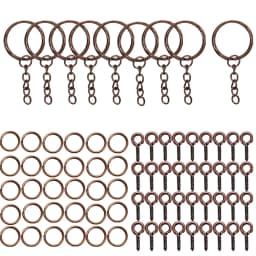 110/220pcs/Set Keychain Open Jump Rings Eye Pins Jewelry Making Accessories Kits for DIY Epoxy Resin Key Chain Key Ring Pendants
