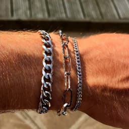Vnox Mens Simple 3-11mm Stainless Steel Curb Cuban Link Chain Bracelets for Women Unisex Wrist Jewelry Gifts
