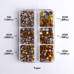 1540Pcs Mixed Sizes SS6-SS30 Glass Hotfix Rhinestones 6Grid Box Flat Back Glitter Crystal Strass Iron On Rhinestones for Clothes