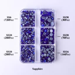 1540Pcs Mixed Sizes SS6-SS30 Glass Hotfix Rhinestones 6Grid Box Flat Back Glitter Crystal Strass Iron On Rhinestones for Clothes