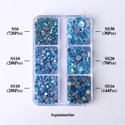 1540Pcs Mixed Sizes SS6-SS30 Glass Hotfix Rhinestones 6Grid Box Flat Back Glitter Crystal Strass Iron On Rhinestones for Clothes
