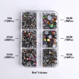 1540Pcs Mixed Sizes SS6-SS30 Glass Hotfix Rhinestones 6Grid Box Flat Back Glitter Crystal Strass Iron On Rhinestones for Clothes