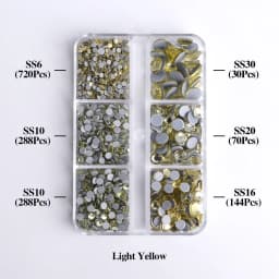 1540Pcs Mixed Sizes SS6-SS30 Glass Hotfix Rhinestones 6Grid Box Flat Back Glitter Crystal Strass Iron On Rhinestones for Clothes