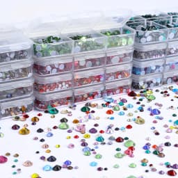 1540Pcs Mixed Sizes SS6-SS30 Glass Hotfix Rhinestones 6Grid Box Flat Back Glitter Crystal Strass Iron On Rhinestones for Clothes