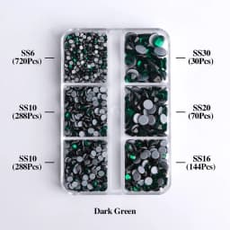 1540Pcs Mixed Sizes SS6-SS30 Glass Hotfix Rhinestones 6Grid Box Flat Back Glitter Crystal Strass Iron On Rhinestones for Clothes