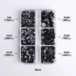 1540Pcs Mixed Sizes SS6-SS30 Glass Hotfix Rhinestones 6Grid Box Flat Back Glitter Crystal Strass Iron On Rhinestones for Clothes