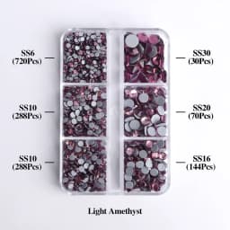 1540Pcs Mixed Sizes SS6-SS30 Glass Hotfix Rhinestones 6Grid Box Flat Back Glitter Crystal Strass Iron On Rhinestones for Clothes