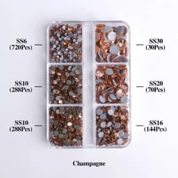 1540Pcs Mixed Sizes SS6-SS30 Glass Hotfix Rhinestones 6Grid Box Flat Back Glitter Crystal Strass Iron On Rhinestones for Clothes