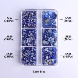 1540Pcs Mixed Sizes SS6-SS30 Glass Hotfix Rhinestones 6Grid Box Flat Back Glitter Crystal Strass Iron On Rhinestones for Clothes