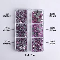 1540Pcs Mixed Sizes SS6-SS30 Glass Hotfix Rhinestones 6Grid Box Flat Back Glitter Crystal Strass Iron On Rhinestones for Clothes