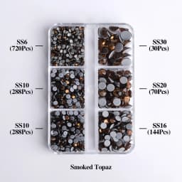 1540Pcs Mixed Sizes SS6-SS30 Glass Hotfix Rhinestones 6Grid Box Flat Back Glitter Crystal Strass Iron On Rhinestones for Clothes