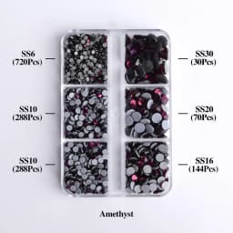 1540Pcs Mixed Sizes SS6-SS30 Glass Hotfix Rhinestones 6Grid Box Flat Back Glitter Crystal Strass Iron On Rhinestones for Clothes