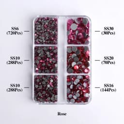1540Pcs Mixed Sizes SS6-SS30 Glass Hotfix Rhinestones 6Grid Box Flat Back Glitter Crystal Strass Iron On Rhinestones for Clothes