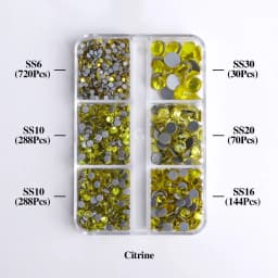 1540Pcs Mixed Sizes SS6-SS30 Glass Hotfix Rhinestones 6Grid Box Flat Back Glitter Crystal Strass Iron On Rhinestones for Clothes