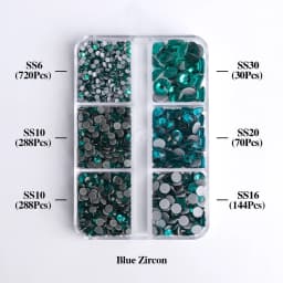 1540Pcs Mixed Sizes SS6-SS30 Glass Hotfix Rhinestones 6Grid Box Flat Back Glitter Crystal Strass Iron On Rhinestones for Clothes