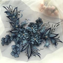 1 Piece Sequin Flower Wedding Gown Appliques Lace Fabric Embroidered Mesh Sew Patch For Dress DIY Decor 38*22CM