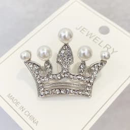 Metal Alloy Zircon Crown Brooch Lapel Suit Shirt Collar Pins Rhinestones Royal Pearl Brooches for Women Accessories Fashion Jew