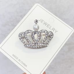 Metal Alloy Zircon Crown Brooch Lapel Suit Shirt Collar Pins Rhinestones Royal Pearl Brooches for Women Accessories Fashion Jew
