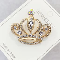 Metal Alloy Zircon Crown Brooch Lapel Suit Shirt Collar Pins Rhinestones Royal Pearl Brooches for Women Accessories Fashion Jew
