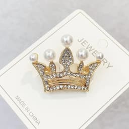 Metal Alloy Zircon Crown Brooch Lapel Suit Shirt Collar Pins Rhinestones Royal Pearl Brooches for Women Accessories Fashion Jew